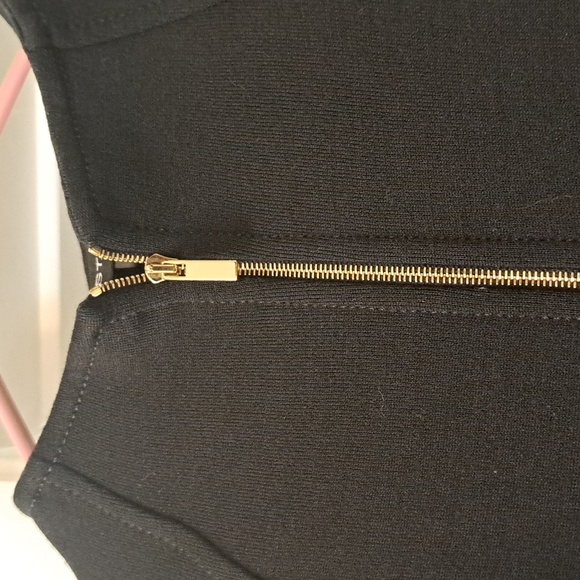 St John beautiful Black Wool&Rayon Knit Zip up Jacket pretty Sleeve&  mock neck - Picture 5 of 9